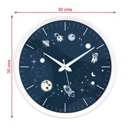 RANDOM White & Blue Printed Contemporary Wall Clock image 5