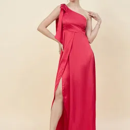 aayu Women One Shoulder Slits Detail Maxi Dress-image-33