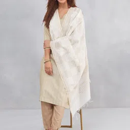 Fabindia Geometric Printed Cotton Silk Dupatta-picture-22