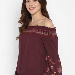Taurus Embroidered Off-Shoulder Top image 2
