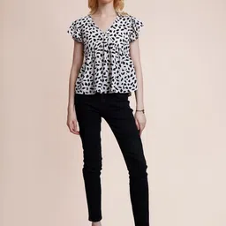 Fuchsia Print Flutter Sleeve Top-picture-28