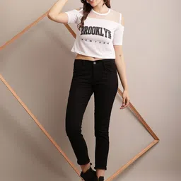 Raabta Fashion Women Typography Printed Cold-Shoulder Sleeves Crop Top-image-41