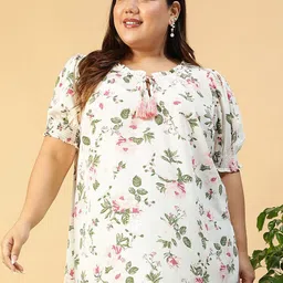 Oxolloxo Women Floral Printed Ruffles Top-image-64