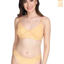 Liigne Pack Of 2 Women Everyday Padded Bra Pure Cotton Lingerie Set-picture-30