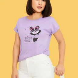 Kushi Flyer Women Printed Regular Fit Round Neck T-shirt-picture-32