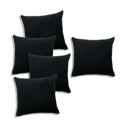 RD TREND Black Set of 5 Striped Square Cushion Covers image 5