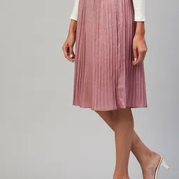 Orchid Blues Pleated A-Line Midi Skirt image 3