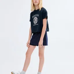 Mango Kids Girls Typography Embroidered Pure Cotton T-shirt image 4
