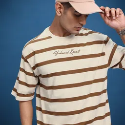 The Roadster Life Co. Relaxed Fit Striped Printed T-shirt-picture-19