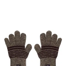 YK Kids Brown & Beige Striped Hand Gloves-picture-18