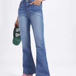glitchez Women Fade to Fierce Light Fade Flared Stretchable Jeans-image-44