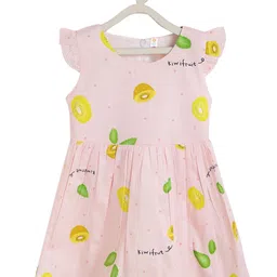 Kids On Board Girls Pink Printed A-Line Dress image 1
