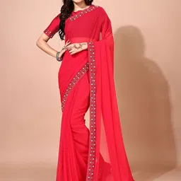 Leelavati Solid Pure Georgette Saree image 3