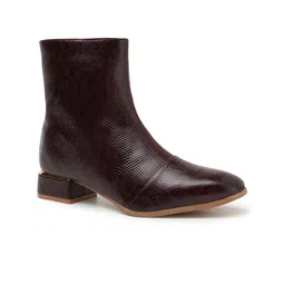 Carlton London Women Textured Block Heeled Winter Boots image 4