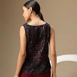 Chemistry Abstract Print Cowl Neck Regular Top image 5