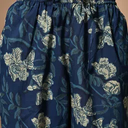 DORIYA Floral Printed Shirt Collar Three-Quarter Sleeves Top & Trouser image 4