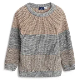 Chicco Boys Beige Regular Fit Color Block Print Sweater-picture-13