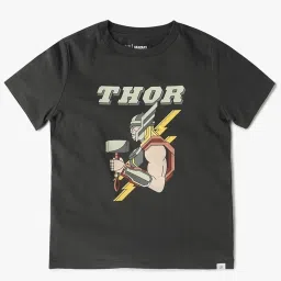 GAP Boys Black Relaxed Fit Character Based Short Sleeves T-Shirt image 1