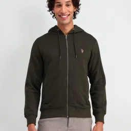 U.S. Polo Assn. Denim Co. Olive Regular Fit Hooded Jacket image 1