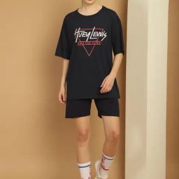 Vimal Jonney Black Cotton Printed T-Shirt & Shorts Set-picture-31