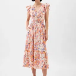 GAP Multi Color Floral Regular Fit Dress image 1