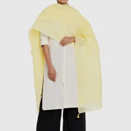 Fabindia Yellow Woven Pattern Dupatta image 1
