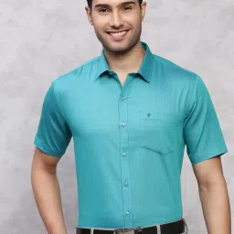 Ramraj Green Cotton PolyCotton Regular FitShirts image 1