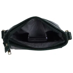 HiLEDER 100% Pure Genuine Leather Messenger Shoulder Handbag 10 inches Sling Cross Body Travel Office Tablet Flap Compartment Bag for Men and Women, Green image 5