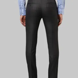 Raymond Grey & Blue Slim Fit Flat Front Trousers image 2
