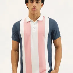 United Colors of Benetton Regular Fit Polo Neck Striped T-shirt-picture-23