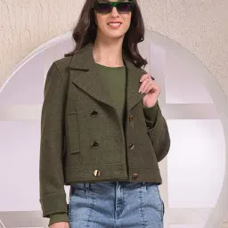 Crimsoune Club Olive Polyester Regular Fit Casual Jacket-image-34