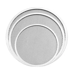 HAZEL Silver Aluminum Round Pizza Tray - Set of 3 (8, 10 and 12 inch) image 1