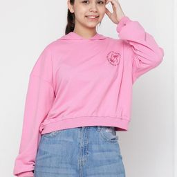 Lil Tomatoes Girls Printed Hooded Sweatshirt-picture-7