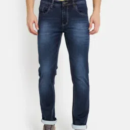 Octave Blue Cotton Regular Fit Jeans-picture-24