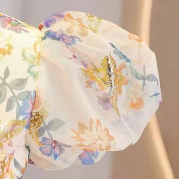 Sangria Girls Floral Print Flutter Sleeve Fit & Flare Dress image 3