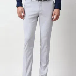 Peter England Grey Slim Fit Trousers-picture-26