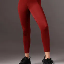 Clovia Maroon Slim Fit Tights image 1