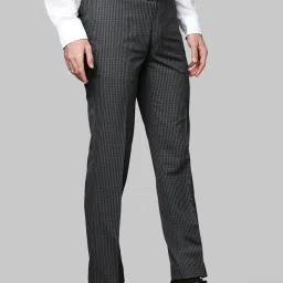 Raymond Dark Grey Regular Fit Flat Front Trousers image 3