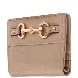 Anne Klein Beige Textured Bi-Fold Wallet For Women image 1