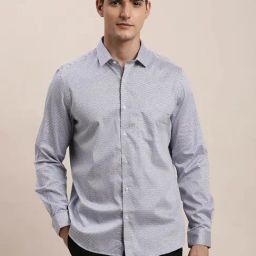 Turtle Light Blue Cotton Regular Fit Printed Shirt-picture-44