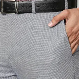 Raymond Blue Regular Fit Flat Front Trousers image 4