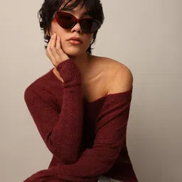 Only Maroon Regular Fit Pullover image 1