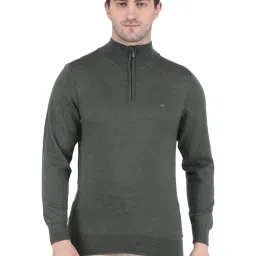 Monte Carlo Dark Olive Regular Fit High Neck Pullover image 1