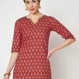 Studiorasa Maroon Maroon Regular Fit Printed Kurti image 1