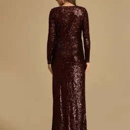 Kazo Brown Embellished Dress image 2