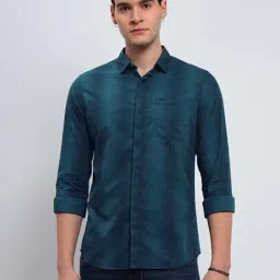 Lee Teal Slim Fit Printed Cotton Shirt-picture-14