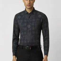 Van Heusen Grey Slim Fit Printed Shirt image 1