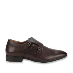 Van Heusen Men's Brown Monk Shoes image 1