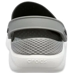 Crocs Unisex LiteRide Black & Smoke Grey Back Strap Clogs image 5