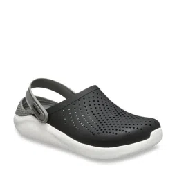 Crocs Unisex LiteRide Black & Smoke Grey Back Strap Clogs image 1